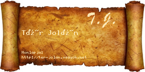 Tér Jolán névjegykártya
