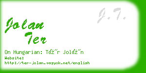 jolan ter business card